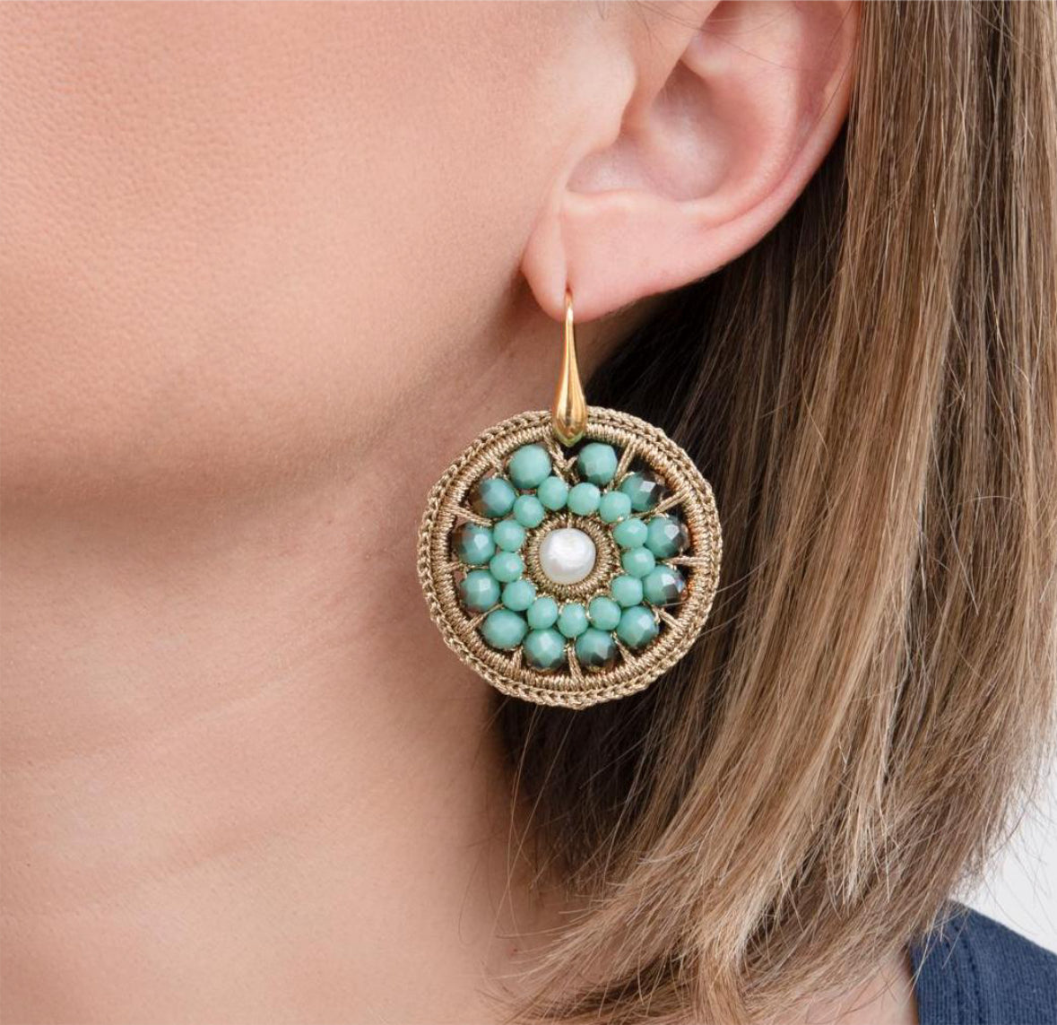 handmadeinitalstatementearringtiffanycolorworn