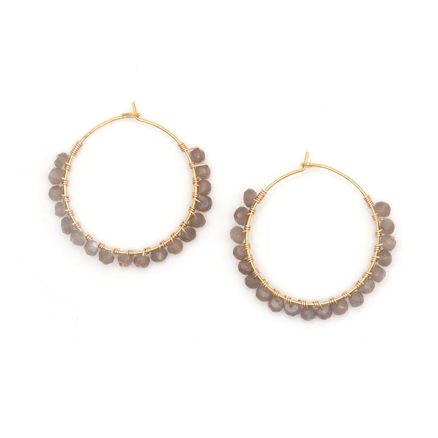 Orecchini Artigianali Alissa con Pietra di Luna Cioccolato - MadulaJewels