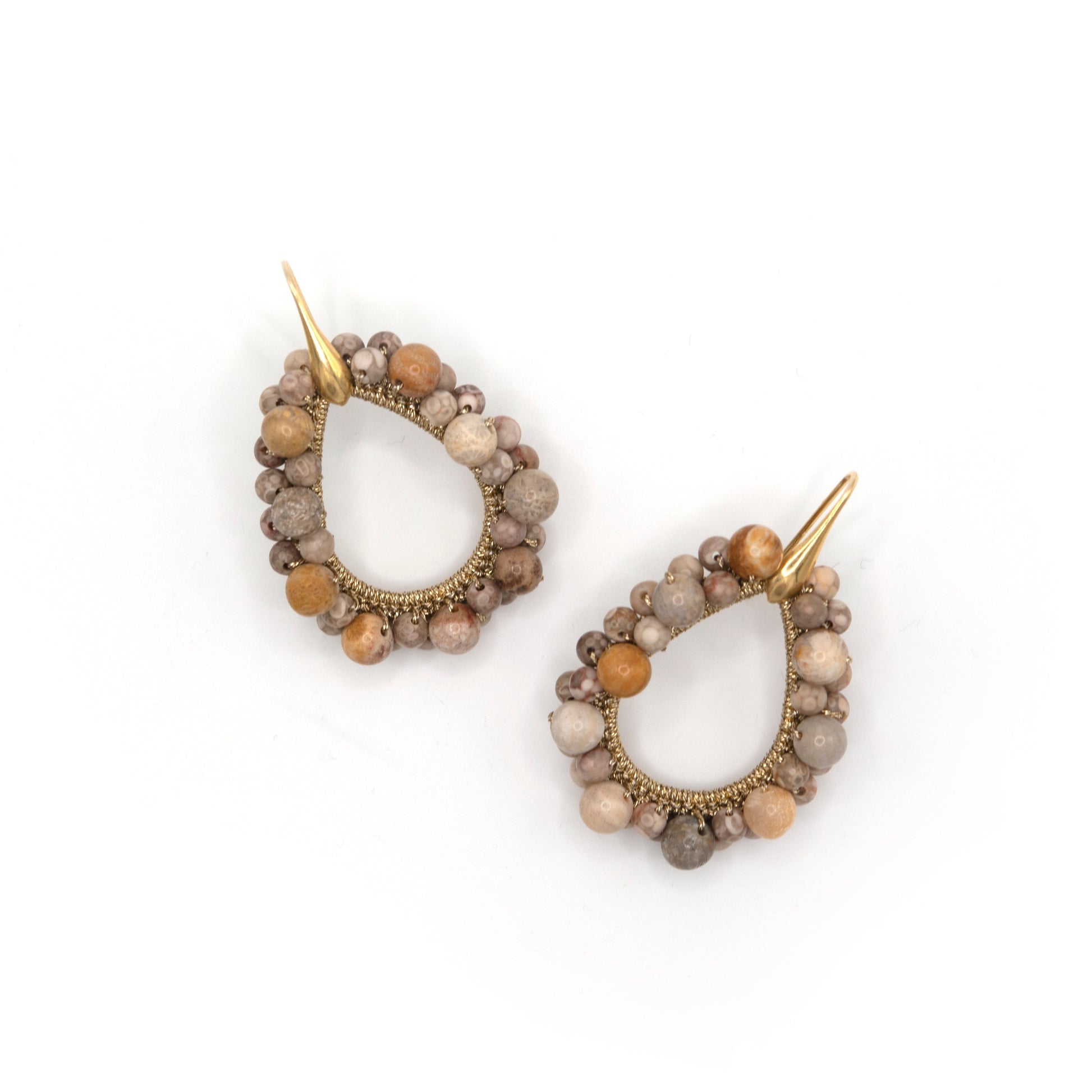 Orecchini artigianali con Corallo Fossile - MadulaJewels
